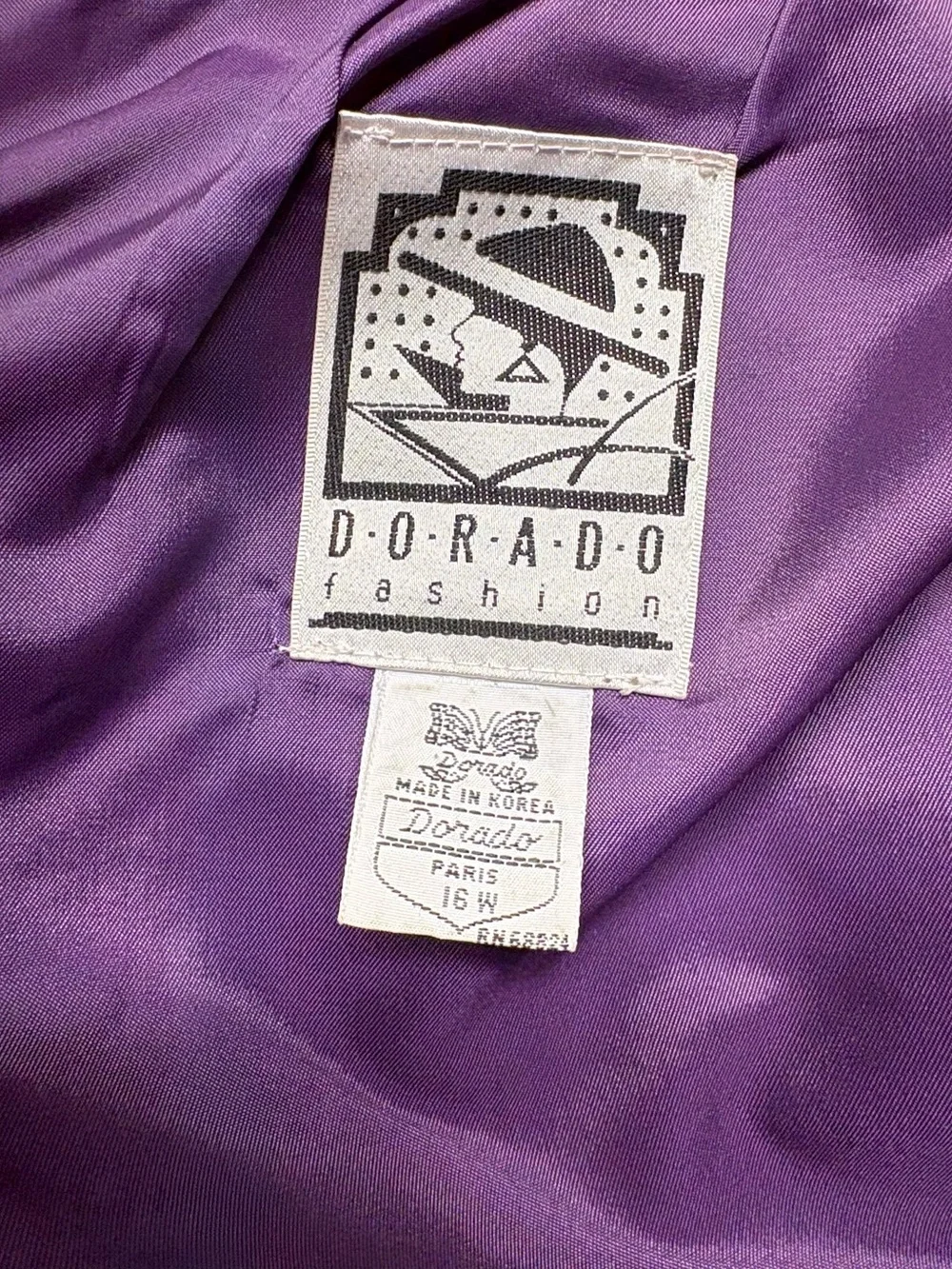 Vintage Dorado Fashion Purple Genuine Leather Midi Skirt 16W